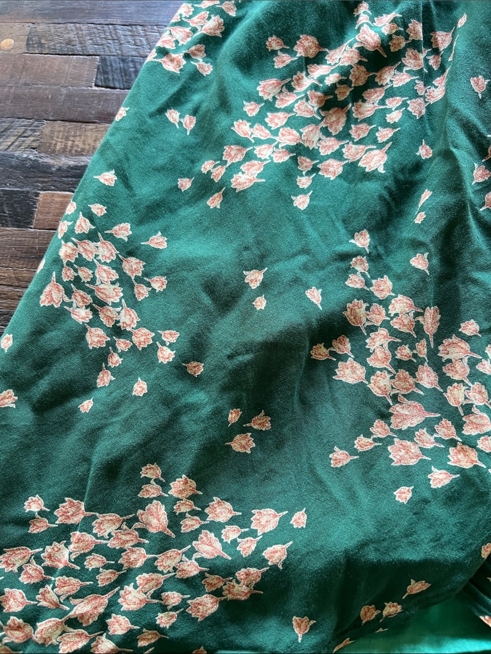 Vintage Green Floral Midi Dress - Picture 2 of 5